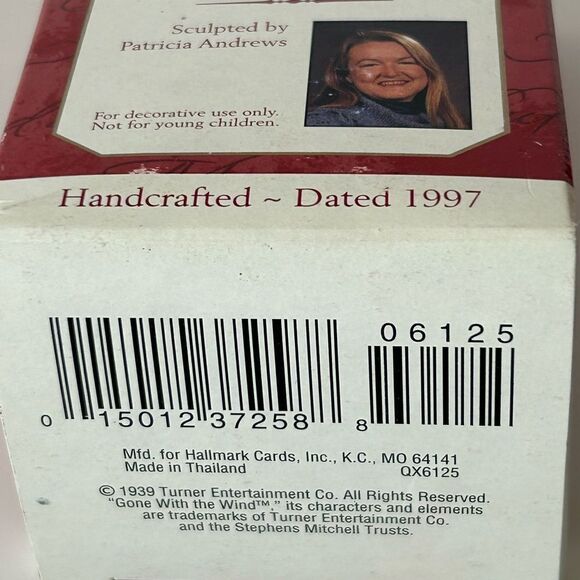 Hallmark Gone with the Wind Scarlett O'Hara Ornament vintage 1997 New - Picture 4 of 5
